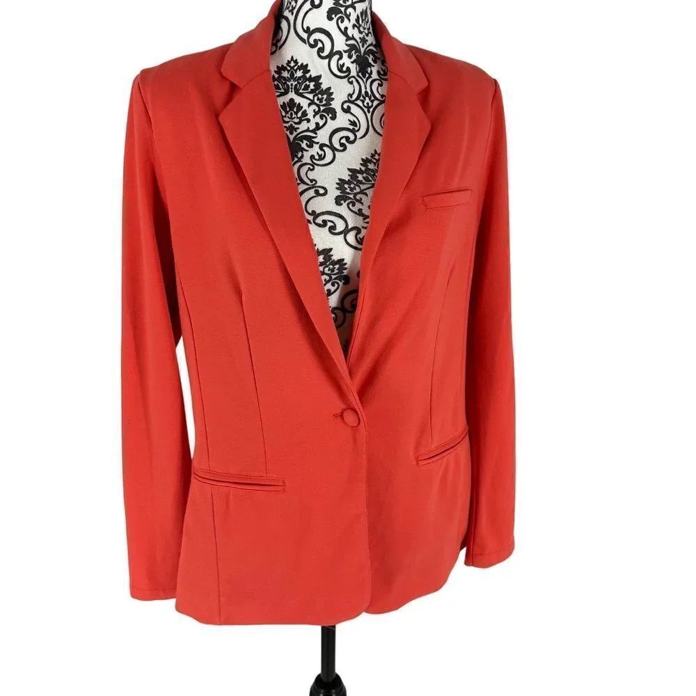 * Mossimo orange red single button blazer stretch Size Large